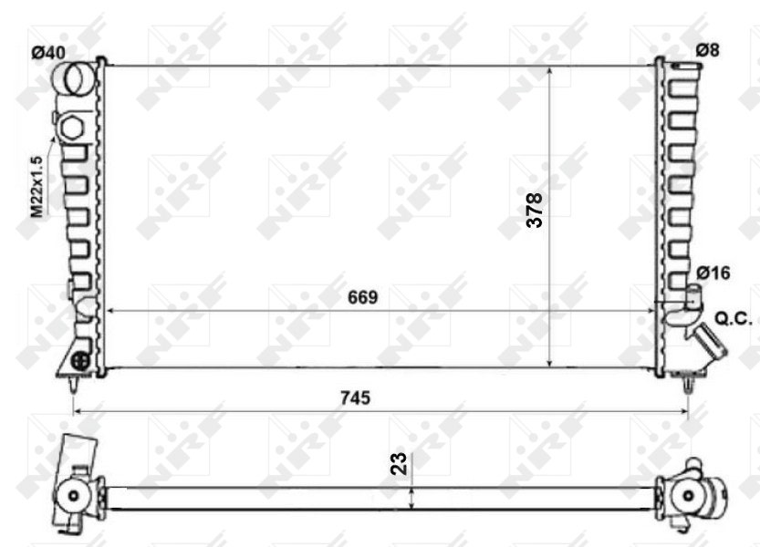 [NRF 58189A] RADIATEUR 306/Partner 1.9D 732517