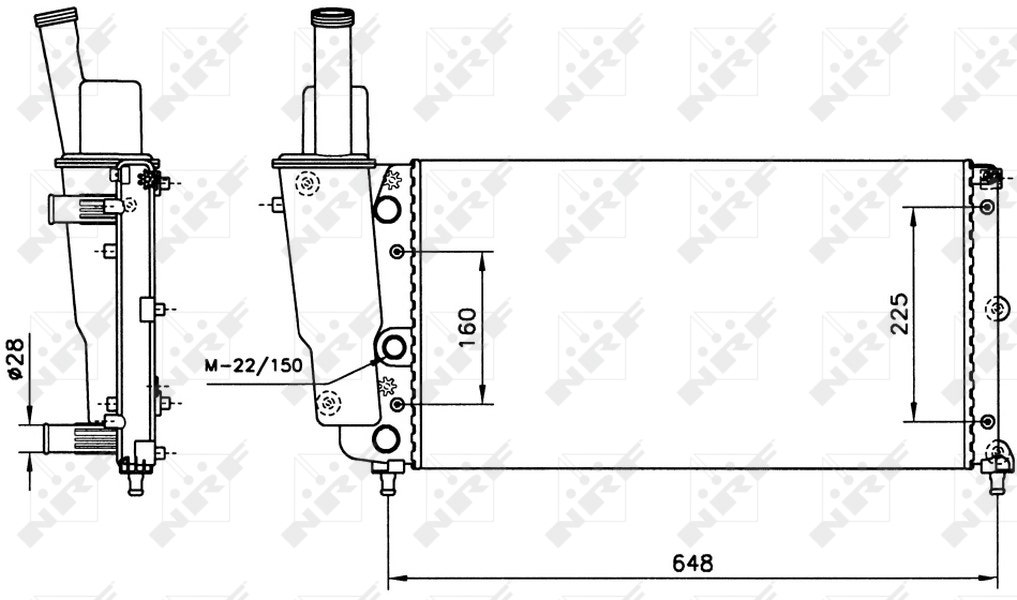 [NRF 58072] RADIATEUR GM PUNTO 1.2E 93-->99